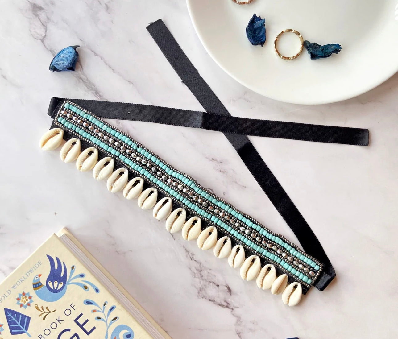 C. Aqua Beaded Choker