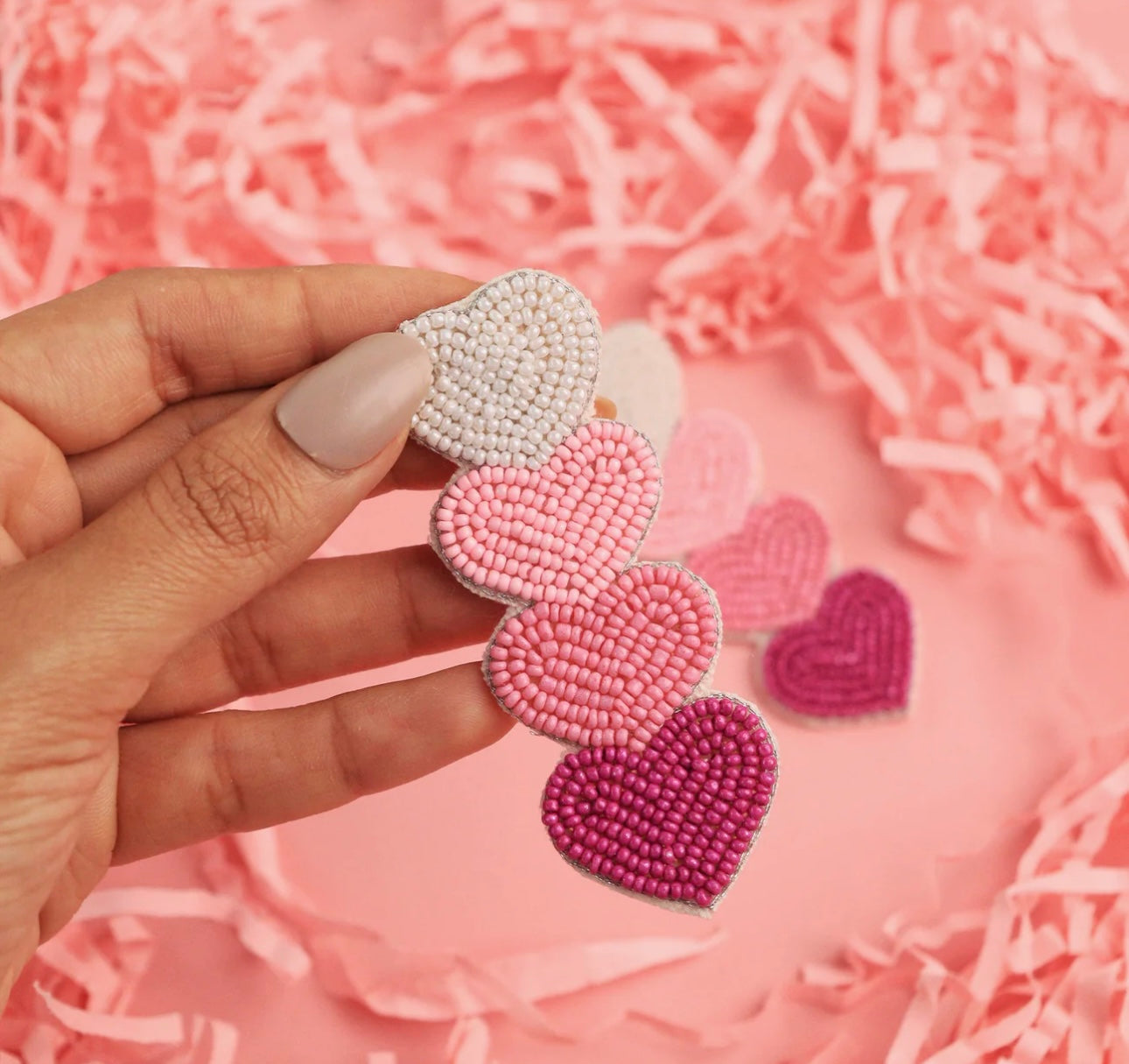 Heart Beaded Earrings