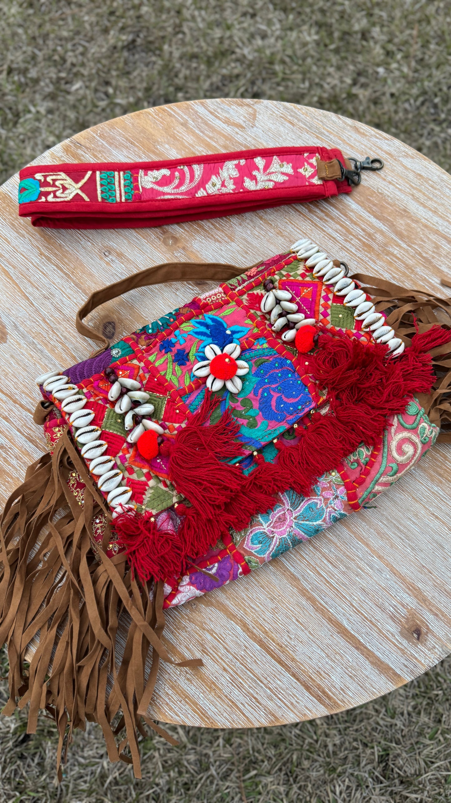 E. Bhanjara Bag: Red Multi