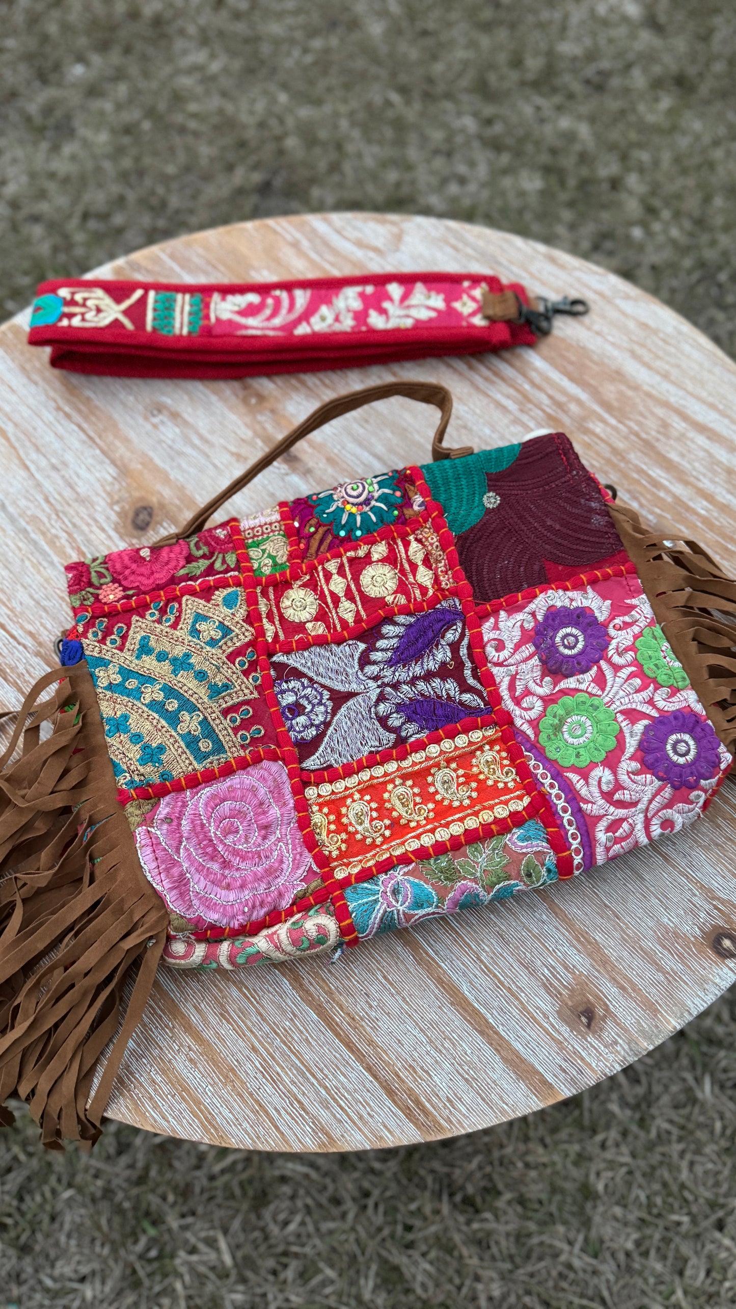 E. Bhanjara Bag: Red Multi