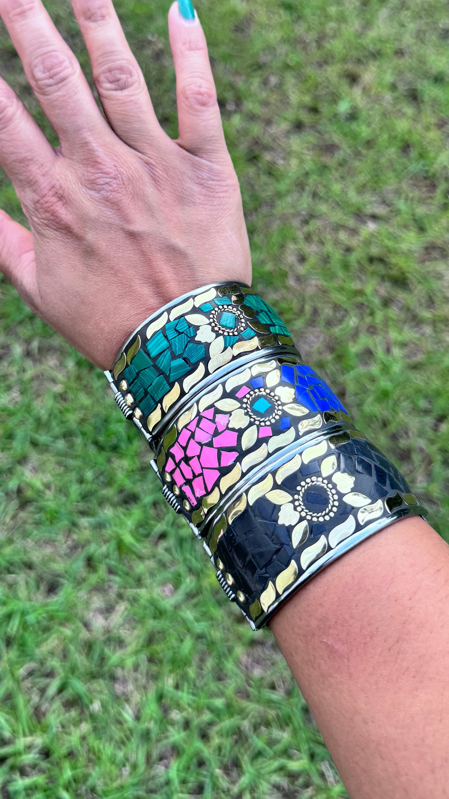 Green & Gold Tibetan Handcuff
