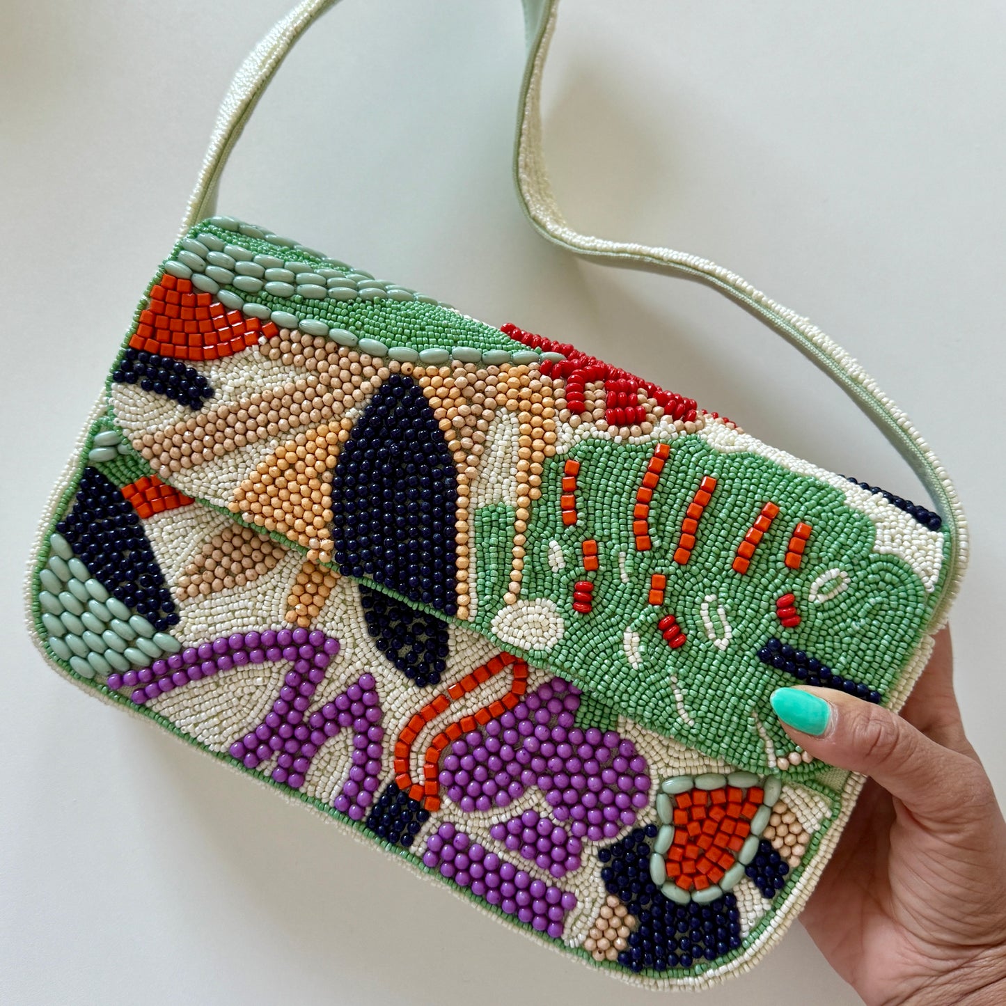 Beaded Shoulder Bag: Coral Reefs