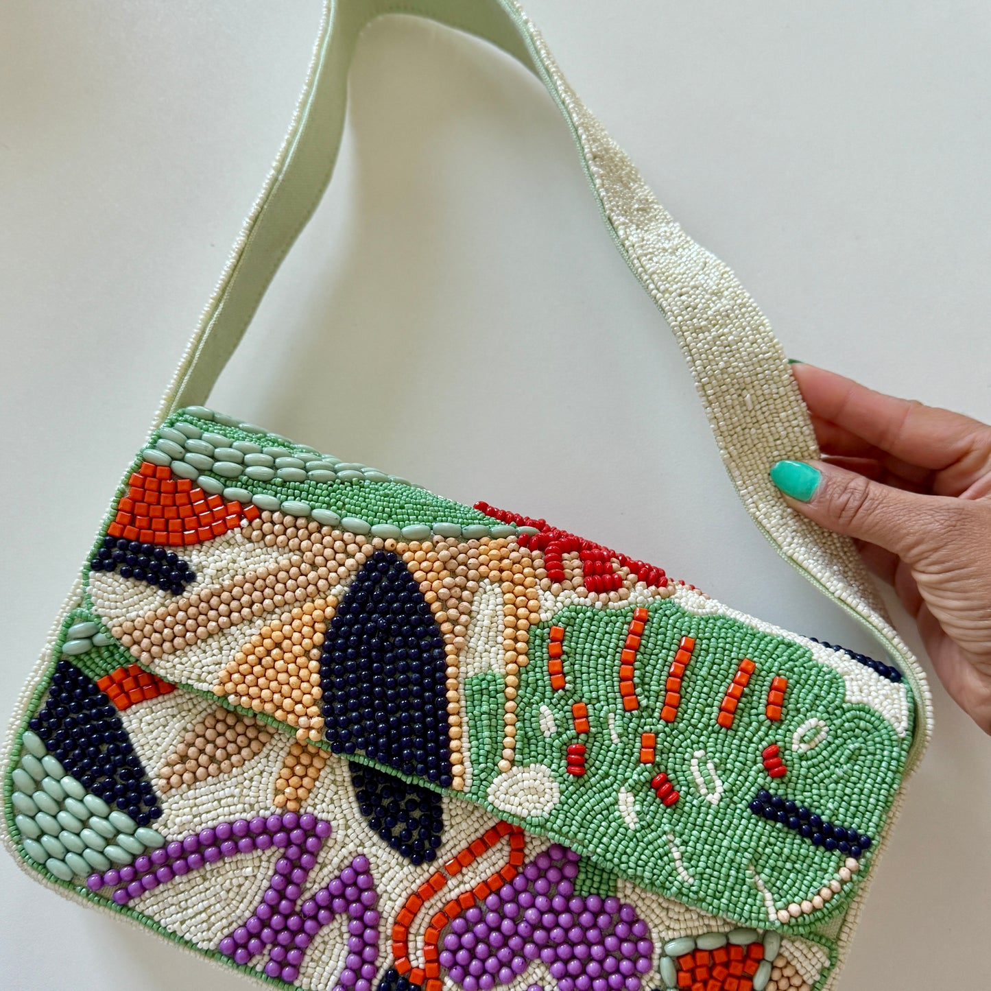 Beaded Shoulder Bag: Coral Reefs