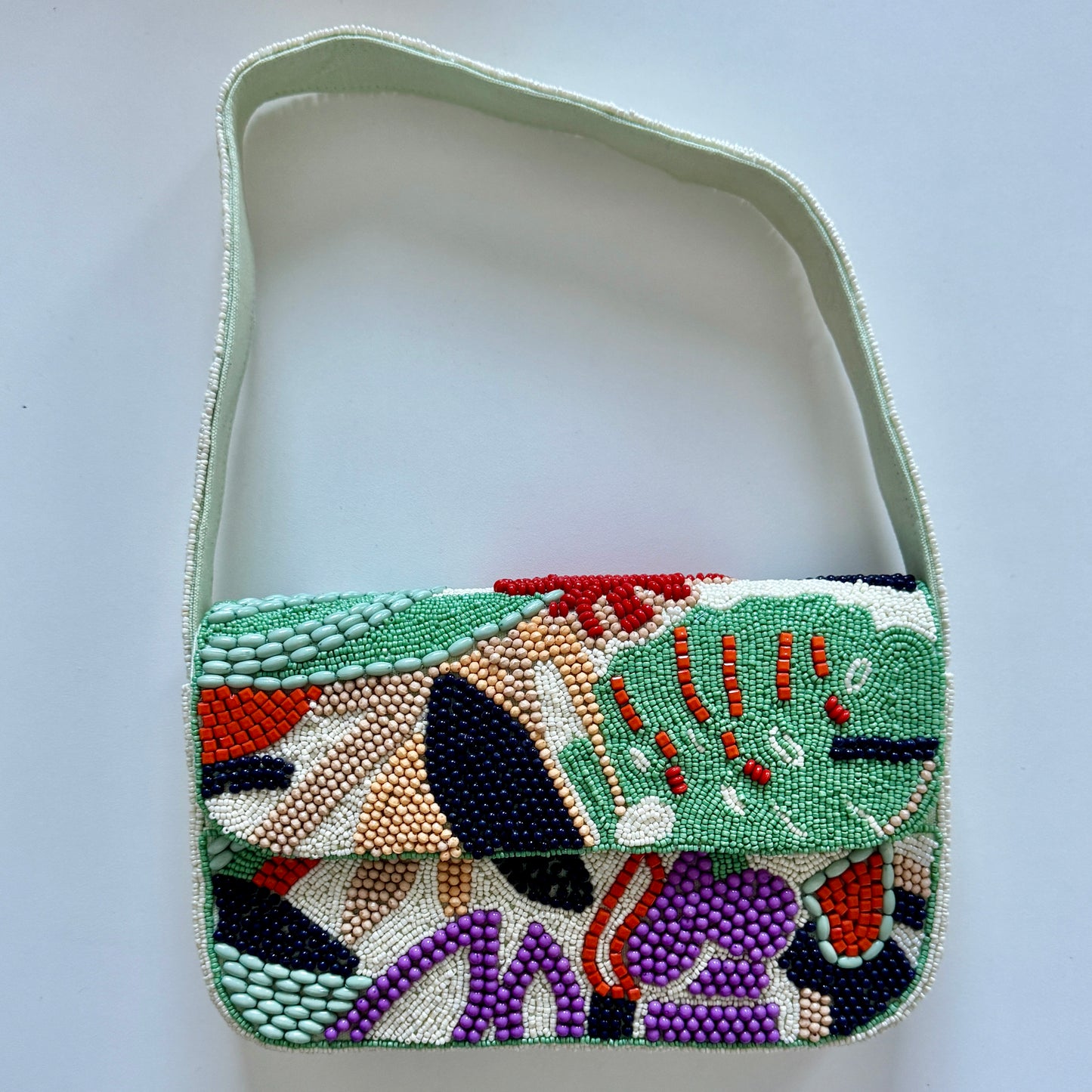 Beaded Shoulder Bag: Coral Reefs