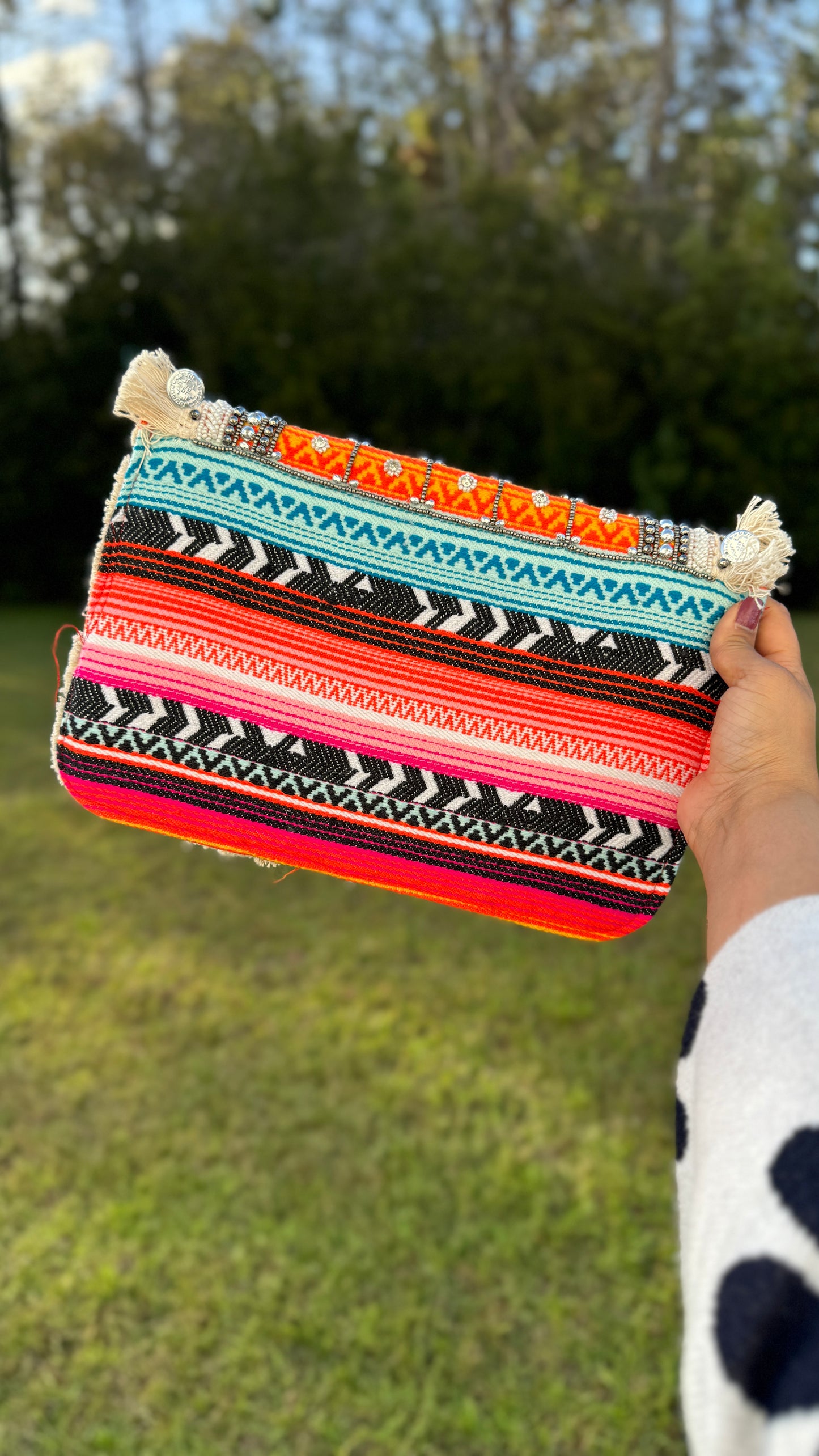 B. Mini Multi Color Tribal Clutches