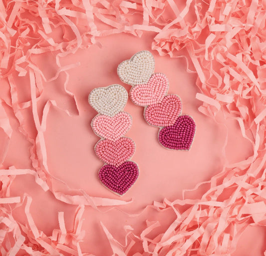 Heart Beaded Earrings