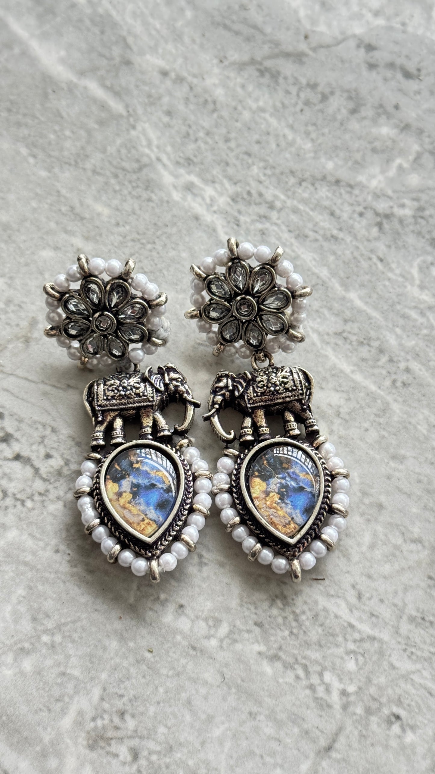 Pearl Elephant Earrings