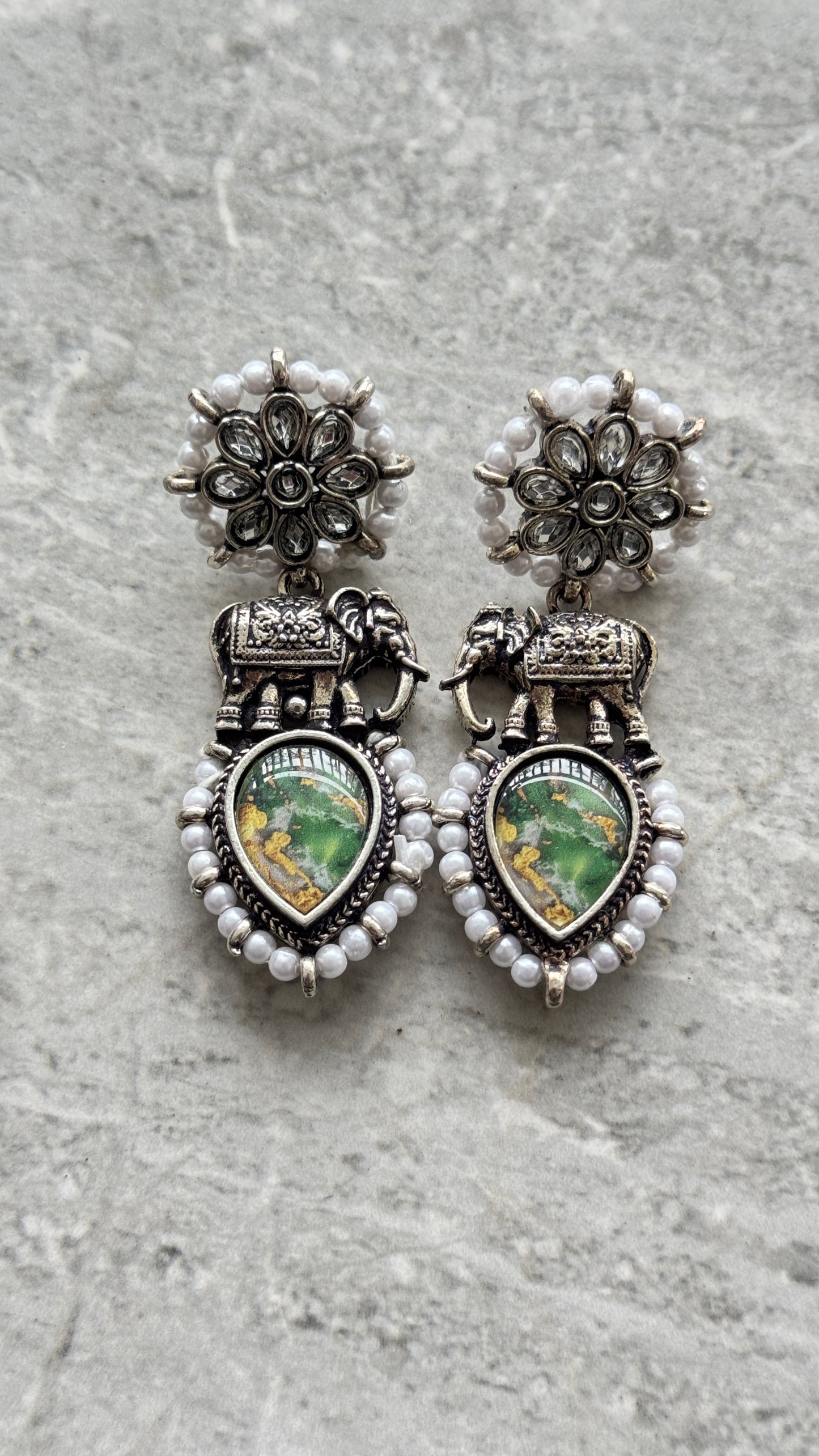 Pearl Elephant Earrings