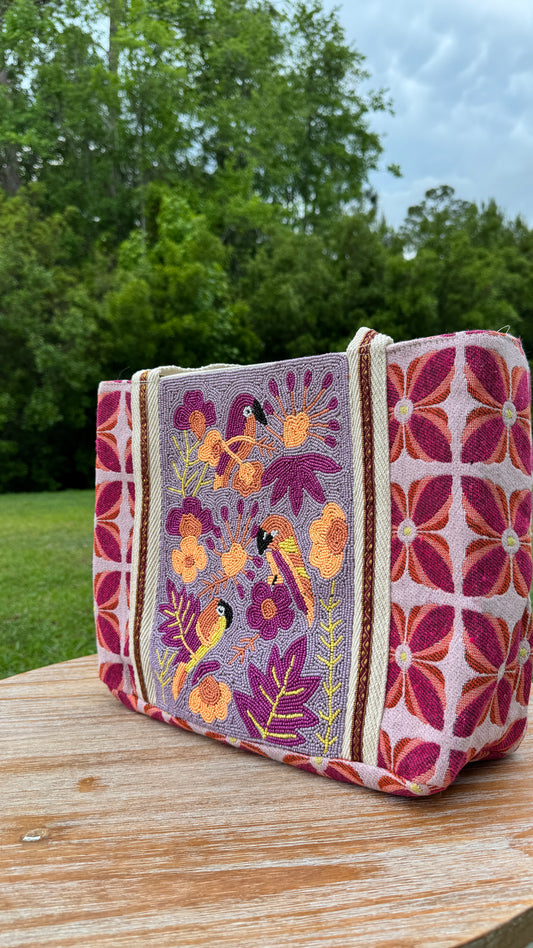Dual Sided Tote: Purple Bird Tote