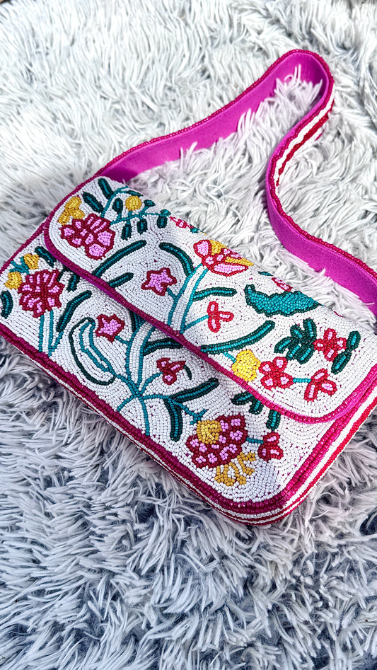 Pink Floral Shoulder Bag
