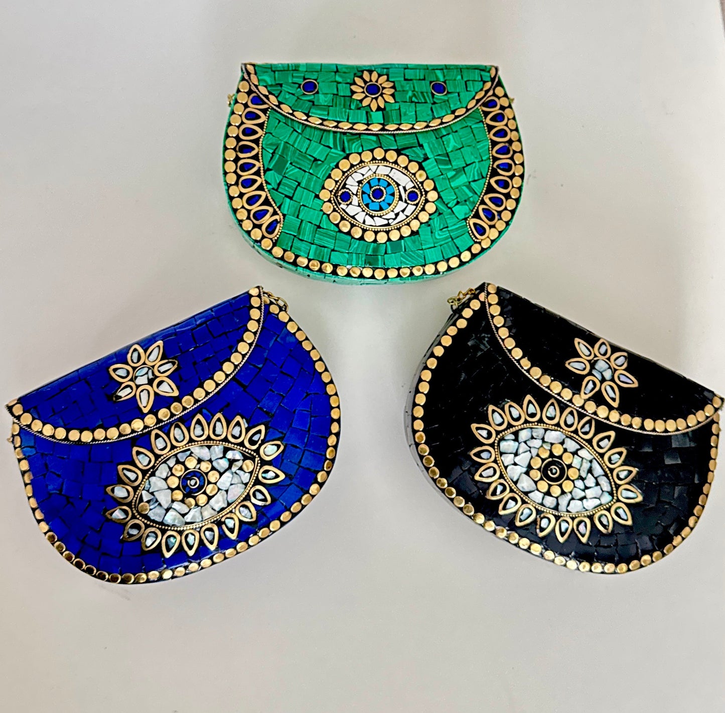 Evil Eye Mosaic Metal Bag