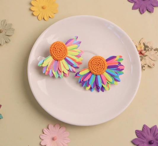 Rainbow Flower Earrings