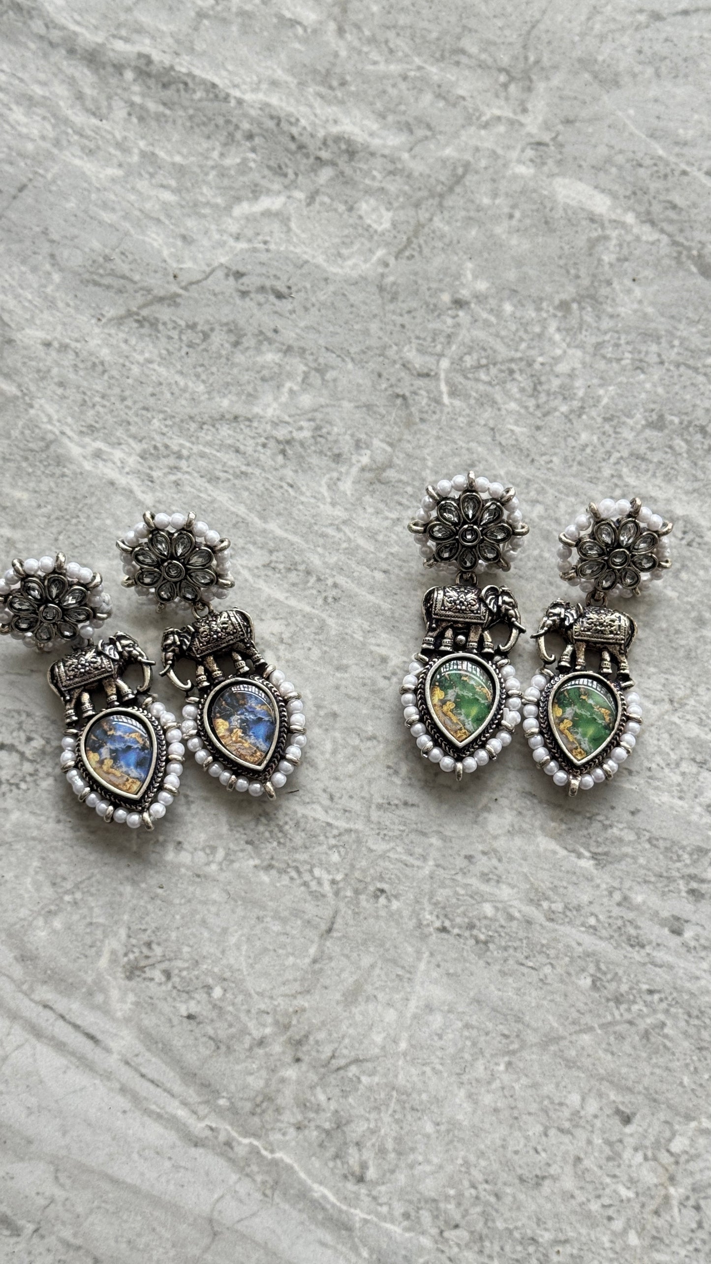 Pearl Elephant Earrings