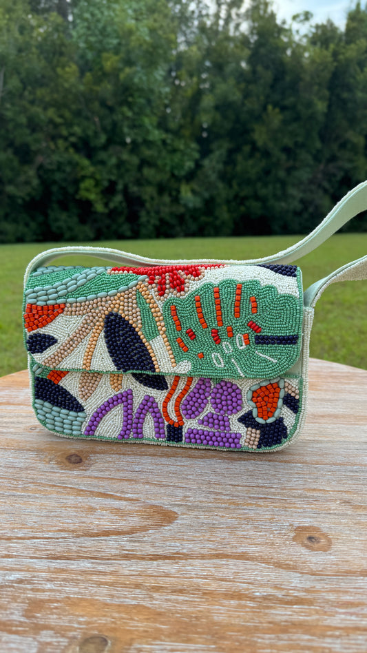 Beaded Shoulder Bag: Coral Reefs